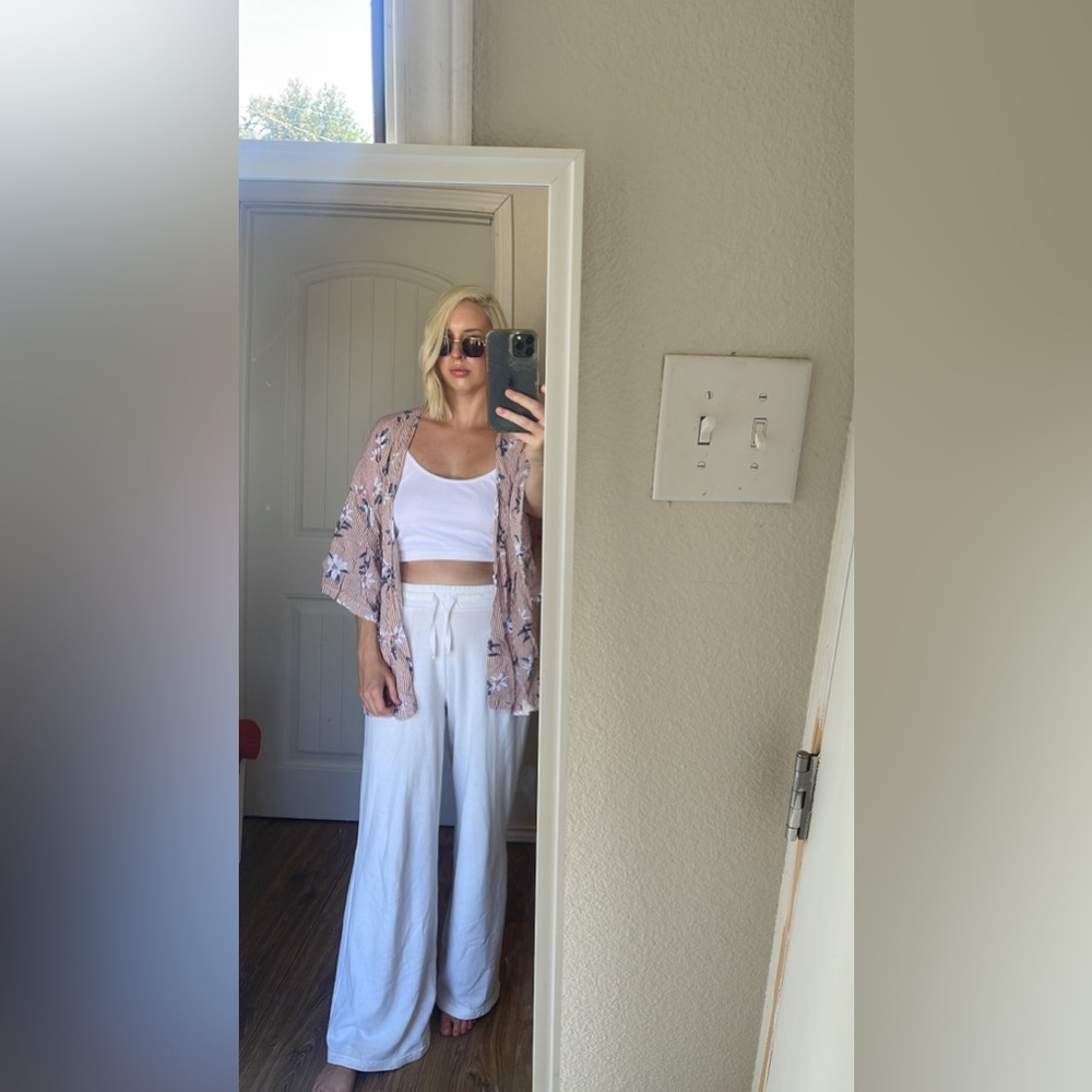 Flower print kimono